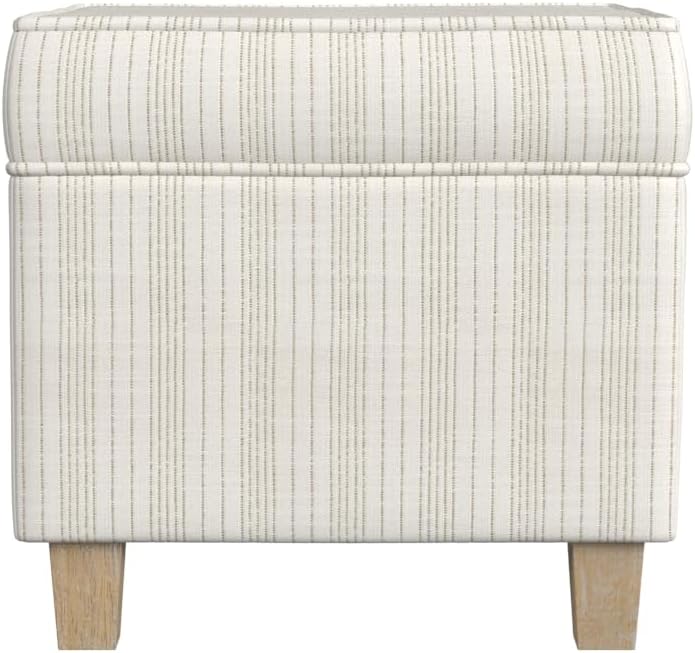 HomePop Leatherette Tufted Square Storage Ottoman with Hinged Lid, Brown Small