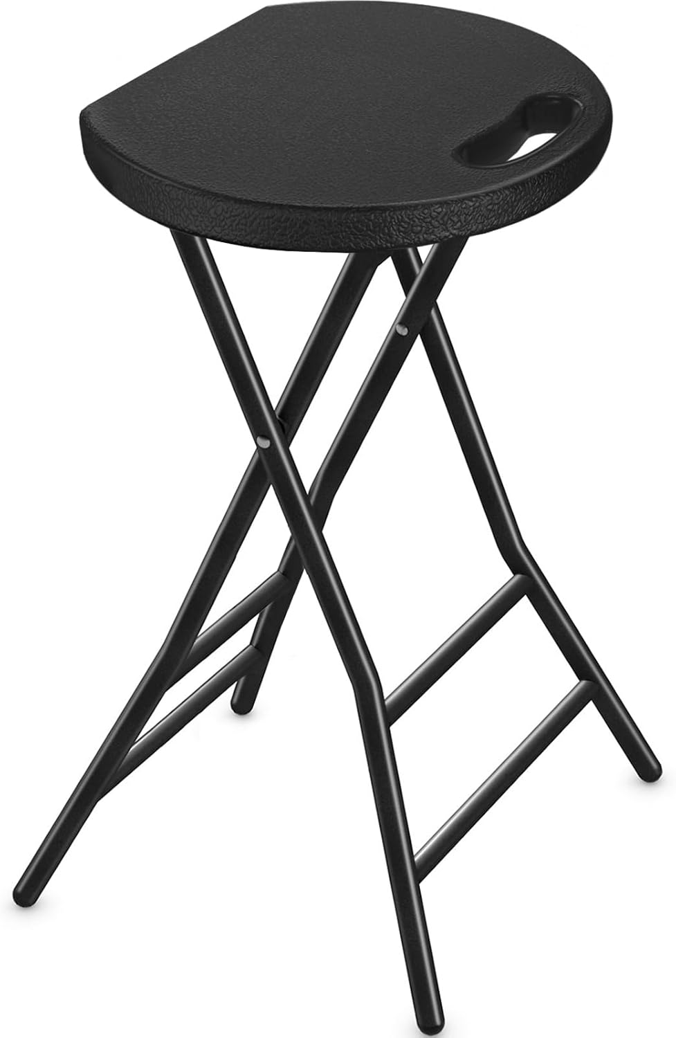 TAVR Furniture Portable Folding Chair with Handle, Heavy Duty Round Fold Stool Chair with 500lbs Capacity for Adults, 18 Inch Foldable Stool for Dorm, Kitchen, Vanity, Church and Outdoor use
