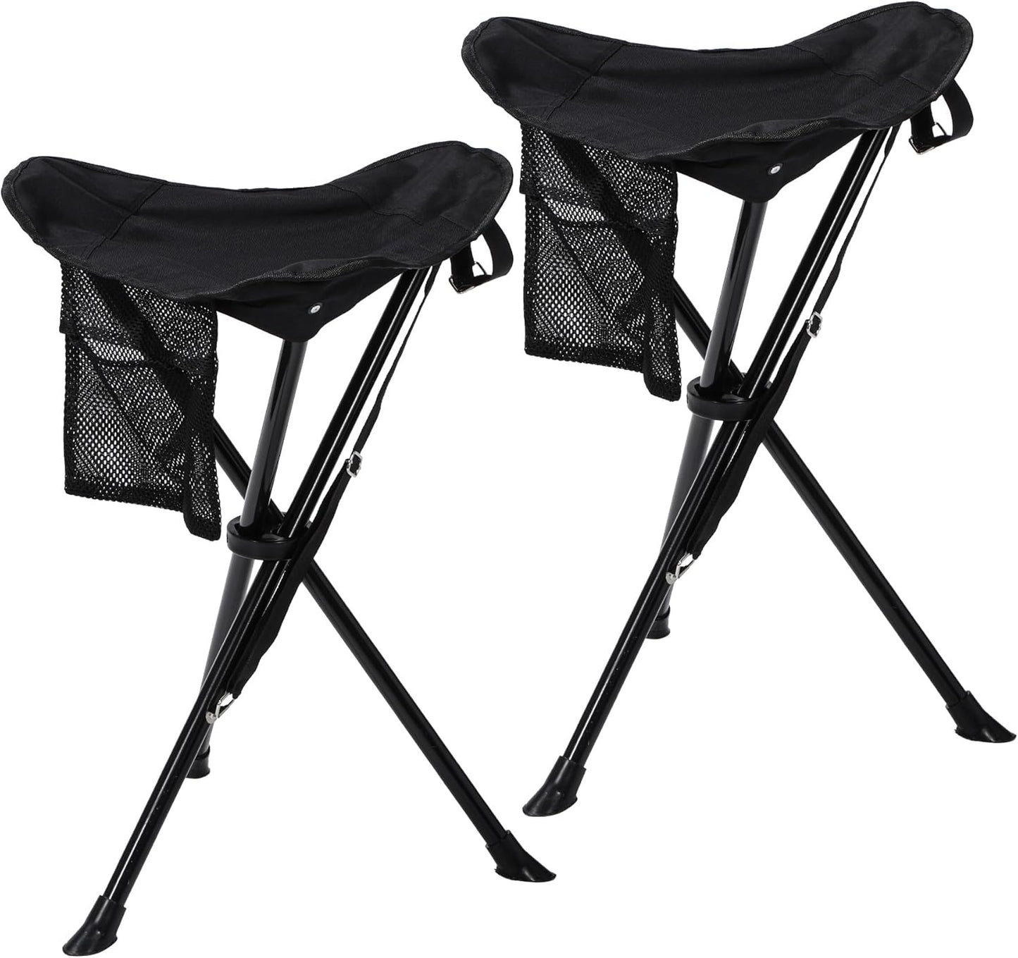 REDCAMP 2 Pack Folding Camping Stools for Adults Heavy Duty, Lightweight Portable Tripod Chairs Seats for Fishing Hunting Backpacking Traveling, Blue