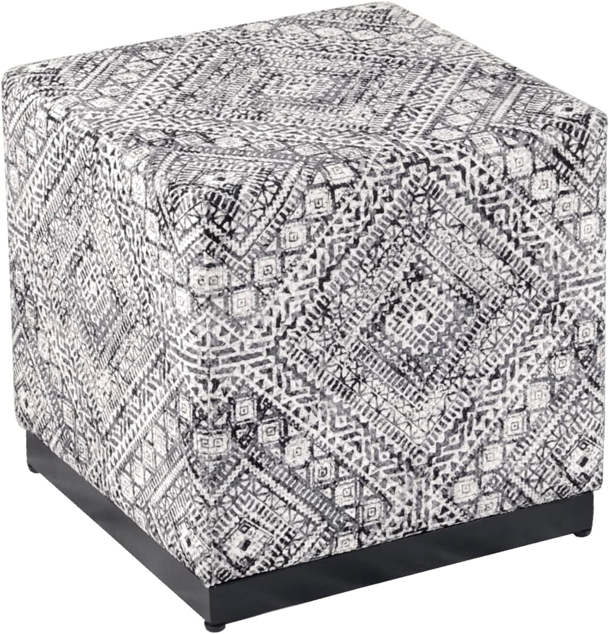 HomePop Leatherette Tufted Square Storage Ottoman with Hinged Lid, Brown Small