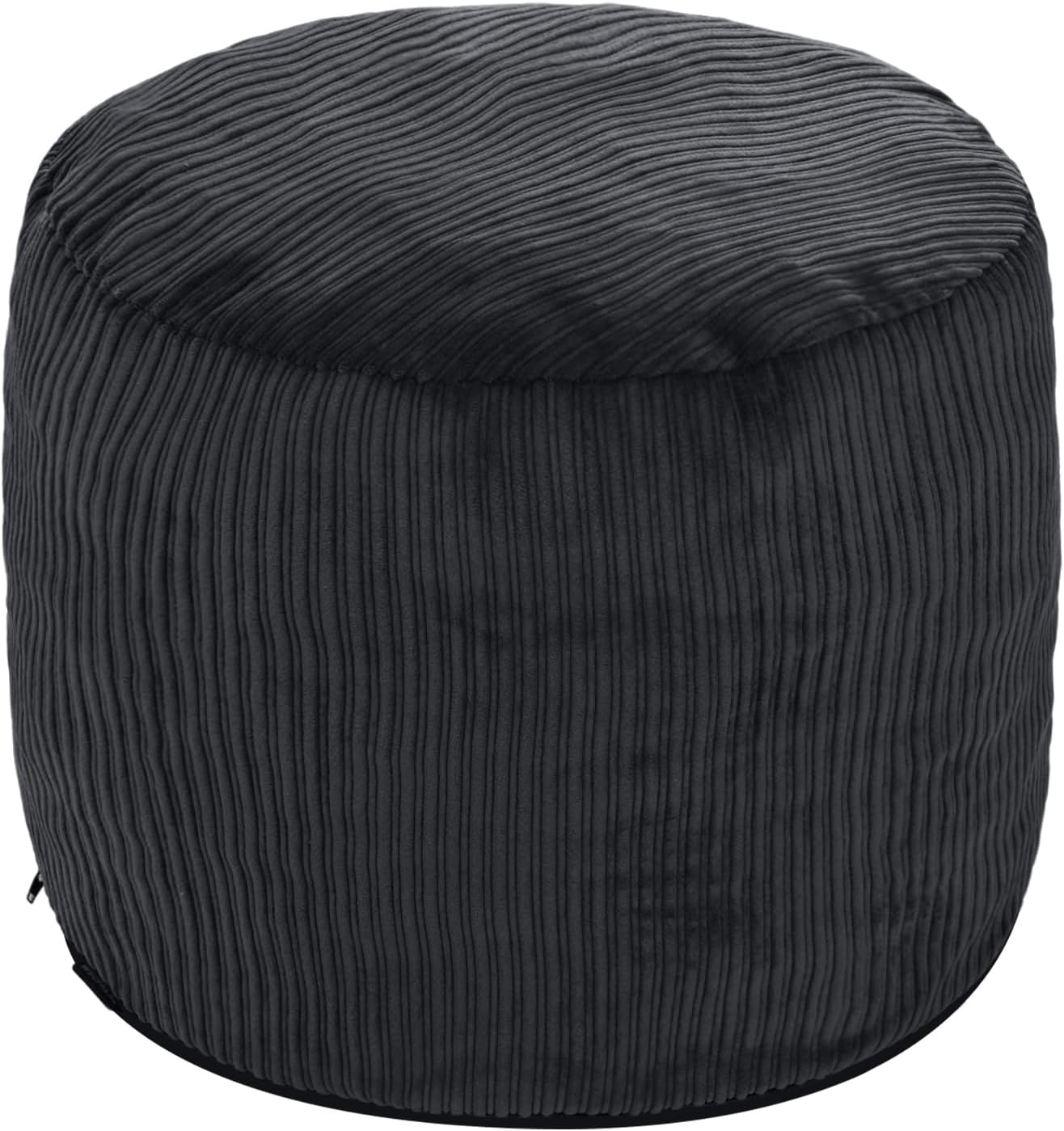 Pouf Ottoman Foot Stools with Foam Small Ottoman for Living Room Corduroy Ottomans Pouf 26x18 Floor Poufs Foot Rest for Chair Dark Grey Hassocks and Ottomans