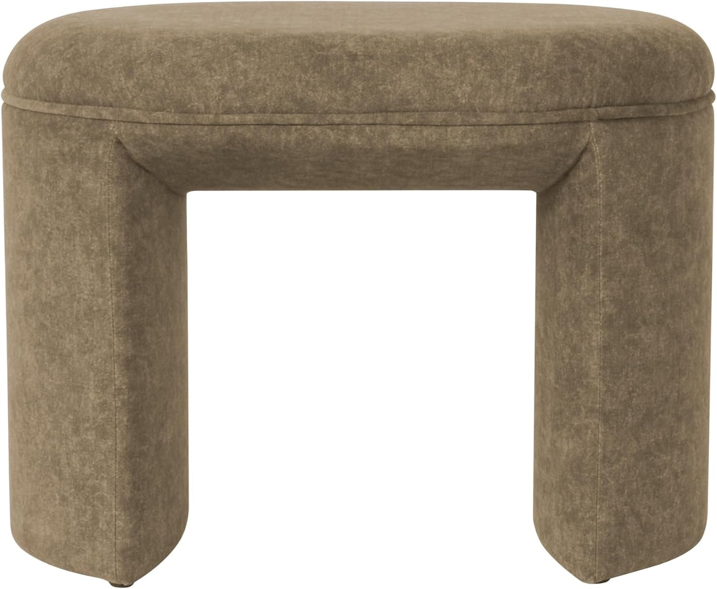 HomePop Modern Channel Tufted Ottoman Home Décor|Ottoman for Living Room & Bedroom - Cream Boucle