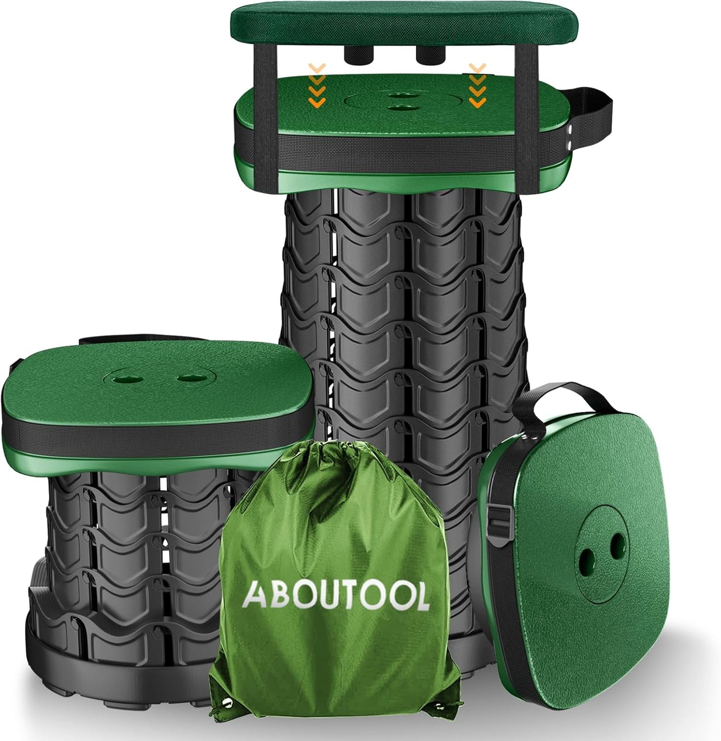 Collapsible Stool with Soft Removable Cushion & Waterproof Carry Bag - Lightweight Folding Stool, 485lbs Capacity, Portable for Adults, Camping, Fishing, Hiking, Outdoor, Travel