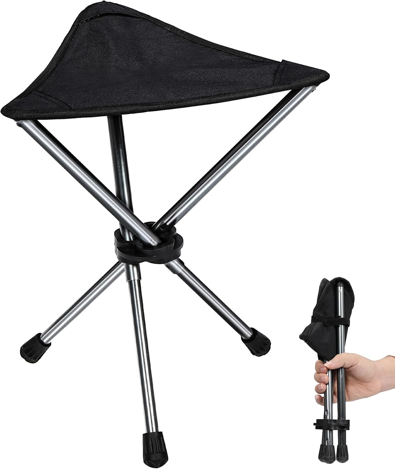 REDCAMP 2 Pack Folding Camping Stools for Adults Heavy Duty, Lightweight Portable Tripod Chairs Seats for Fishing Hunting Backpacking Traveling, Blue