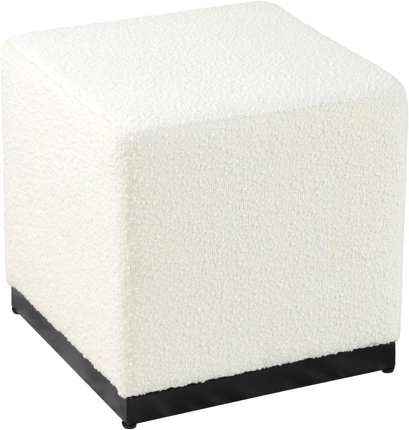 HomePop Leatherette Tufted Square Storage Ottoman with Hinged Lid, Brown Small