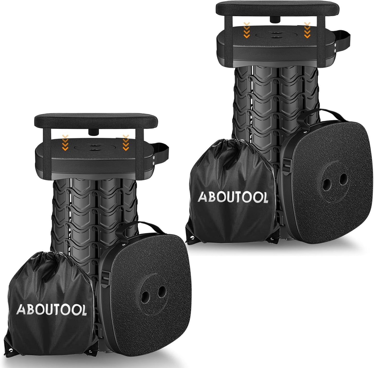 Collapsible Stool with Soft Removable Cushion & Waterproof Carry Bag - Lightweight Folding Stool, 485lbs Capacity, Portable for Adults, Camping, Fishing, Hiking, Outdoor, Travel