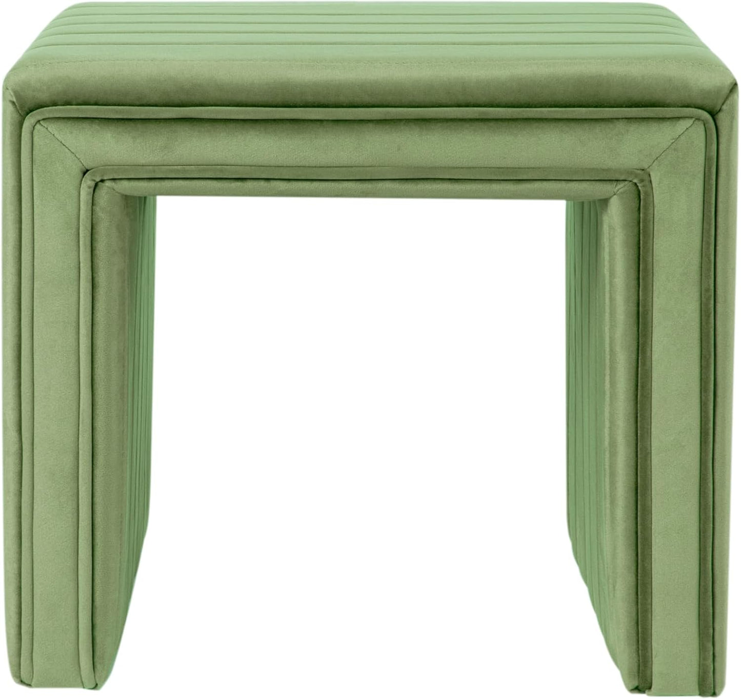 HomePop Modern Channel Tufted Ottoman Home Décor|Ottoman for Living Room & Bedroom - Cream Boucle