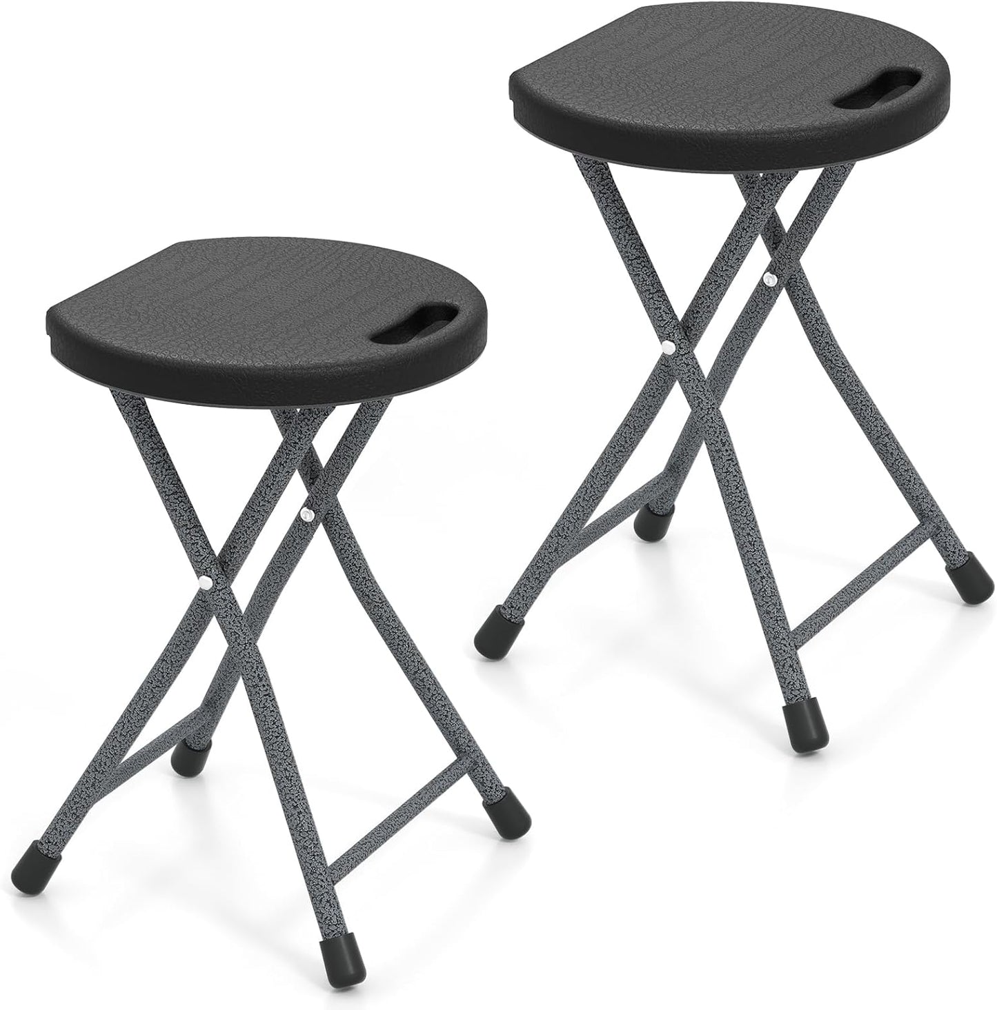 GYMAX Folding Stool, 28in Portable Collapsible Bar Stool with Handle & Steel Frame, 330lbs Sturdy Foldable Lightweight Metal Chair for Outdoor/Indoor Kitchen Home Bar, Assembly Free (Set of 1, 28inch)