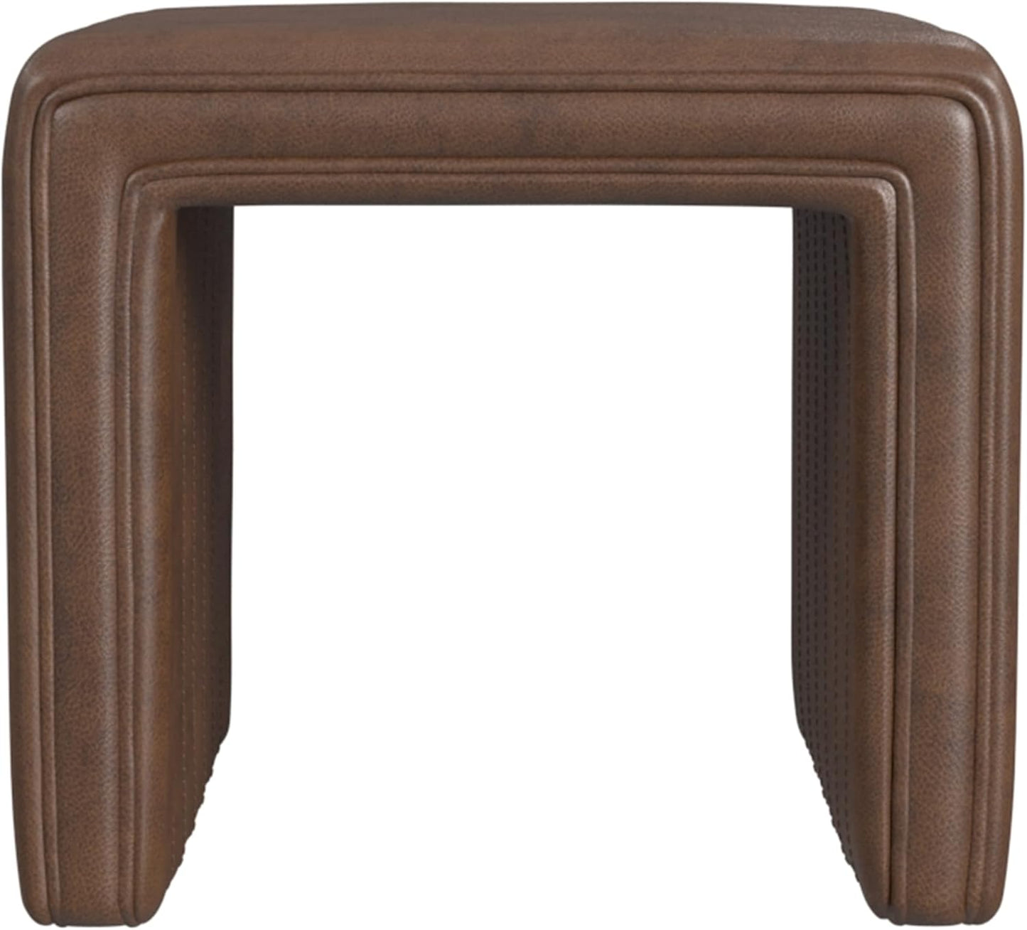 HomePop Modern Channel Tufted Ottoman Home Décor|Ottoman for Living Room & Bedroom - Cream Boucle