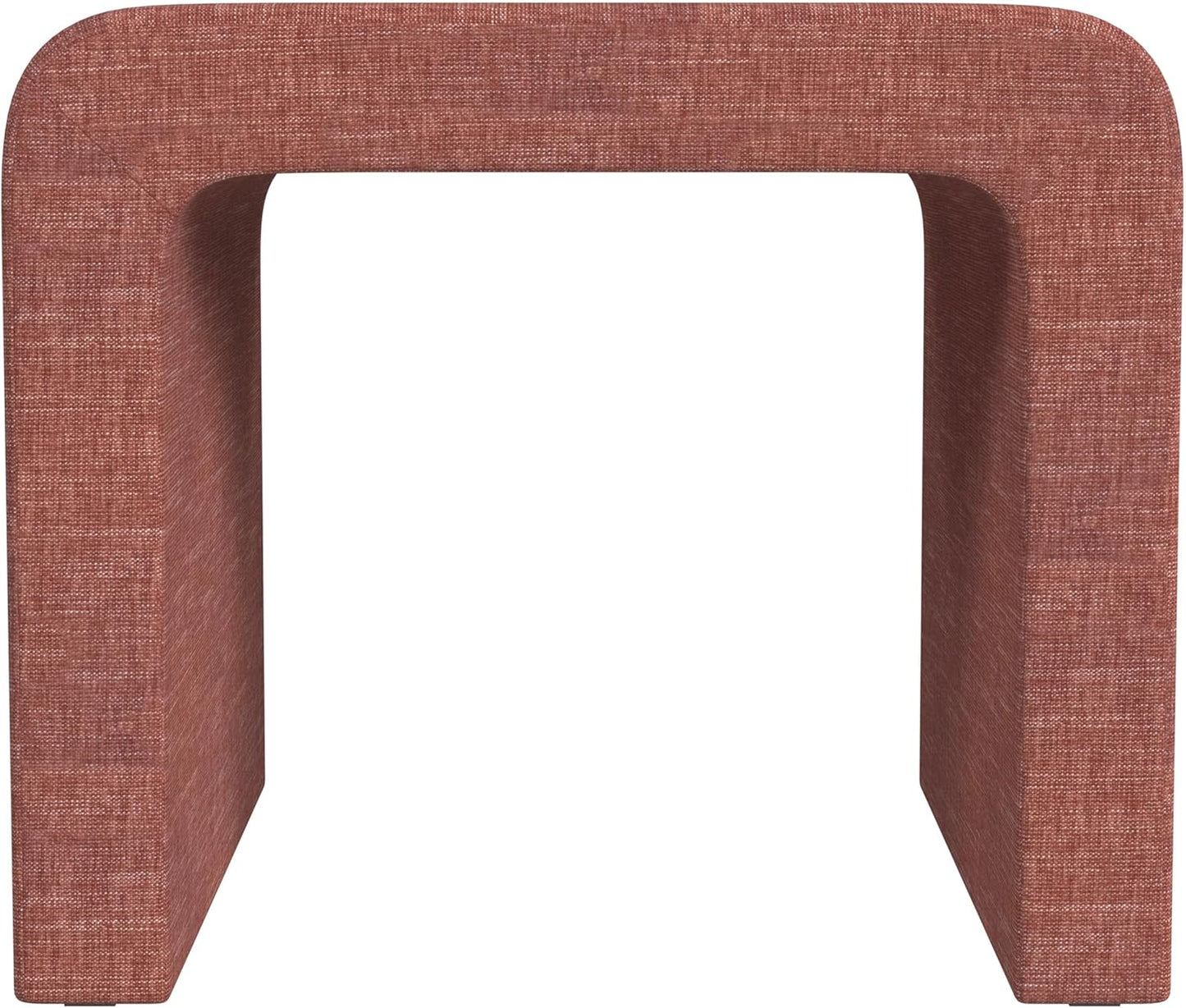 HomePop Modern Channel Tufted Ottoman Home Décor|Ottoman for Living Room & Bedroom - Cream Boucle