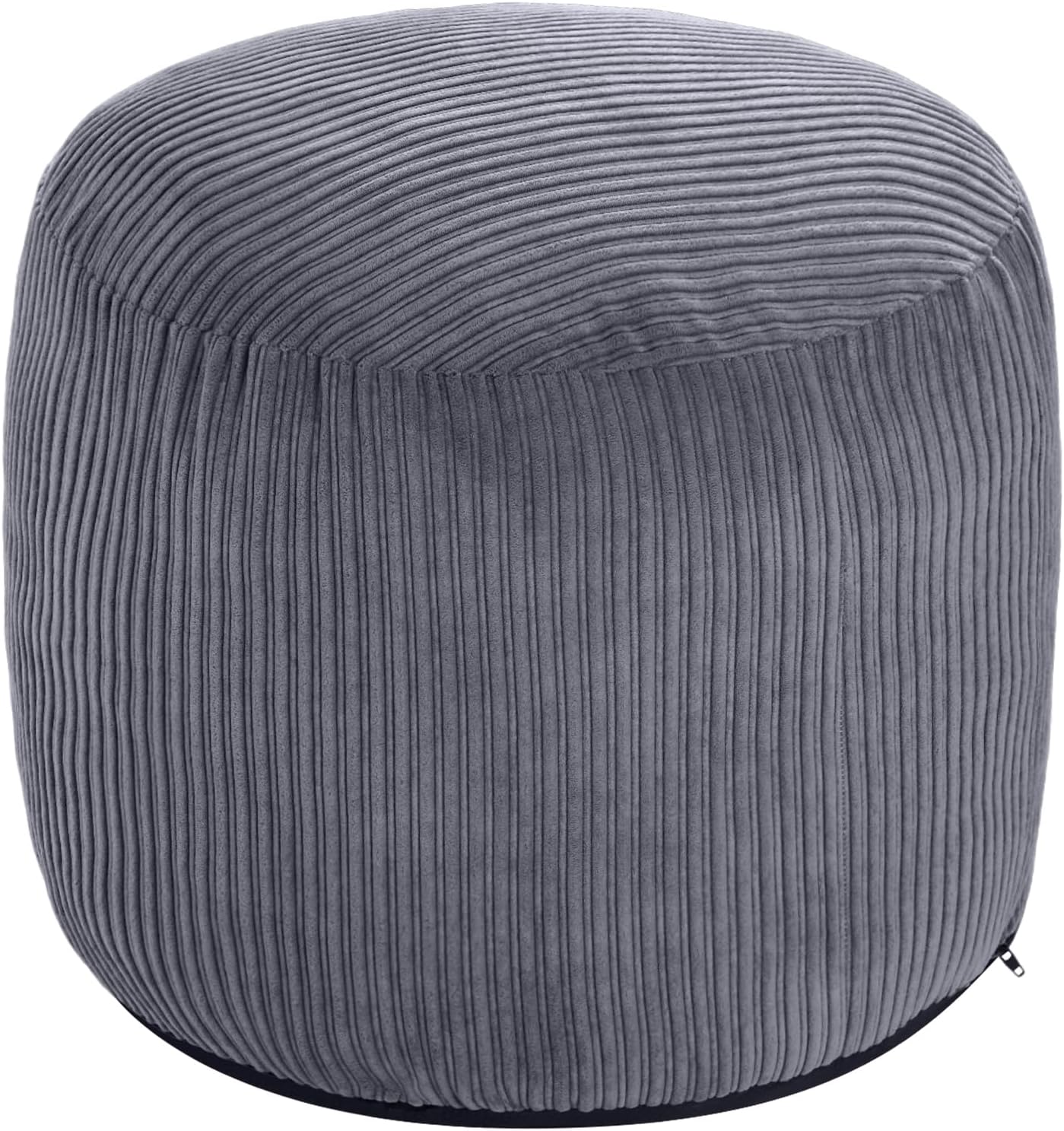 Pouf Ottoman Foot Stools with Foam Small Ottoman for Living Room Corduroy Ottomans Pouf 26x18 Floor Poufs Foot Rest for Chair Dark Grey Hassocks and Ottomans