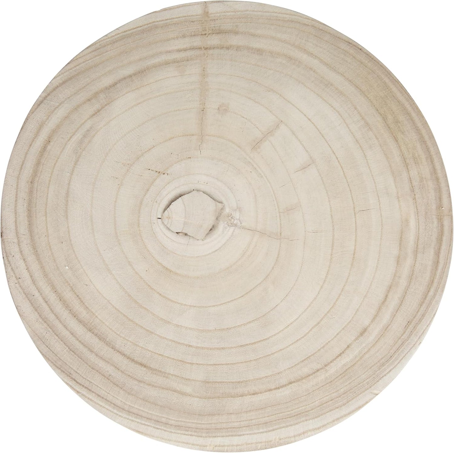 Creative Co-Op Boho Hand-Carved Paulownia Wood Stool, Natural