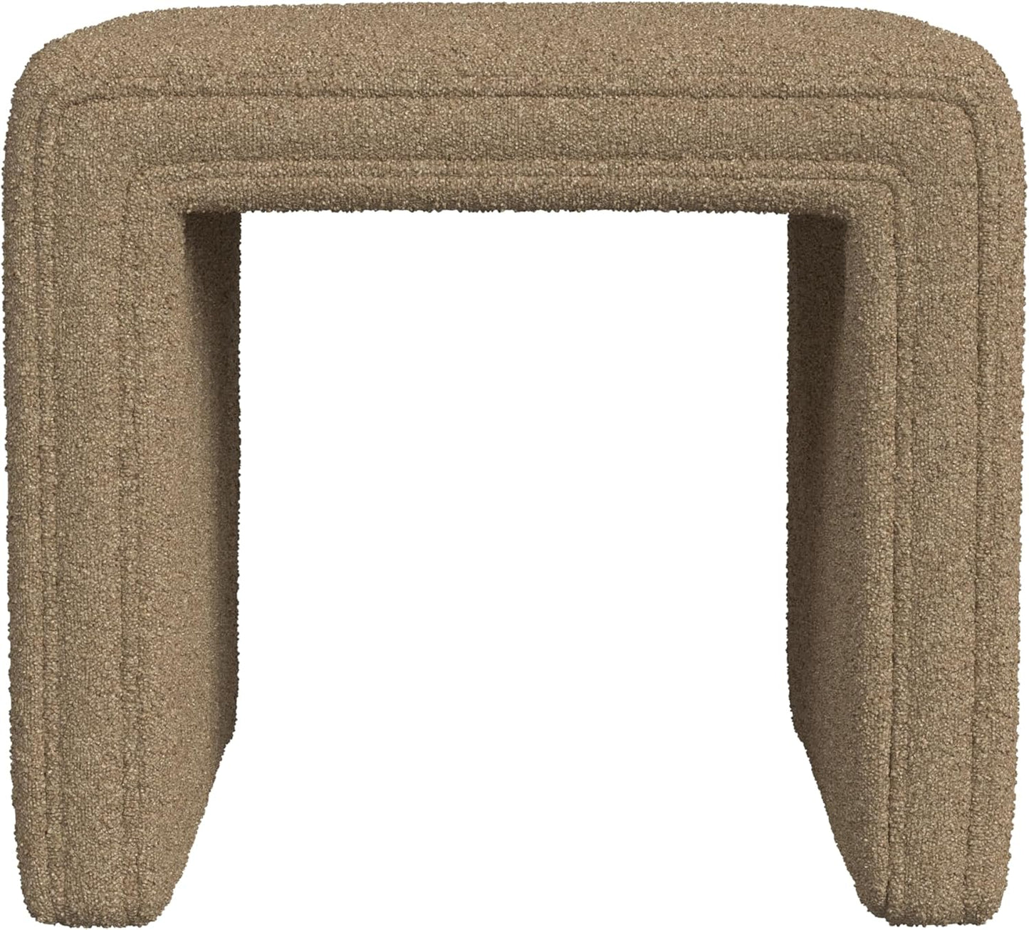 HomePop Modern Channel Tufted Ottoman Home Décor|Ottoman for Living Room & Bedroom - Cream Boucle