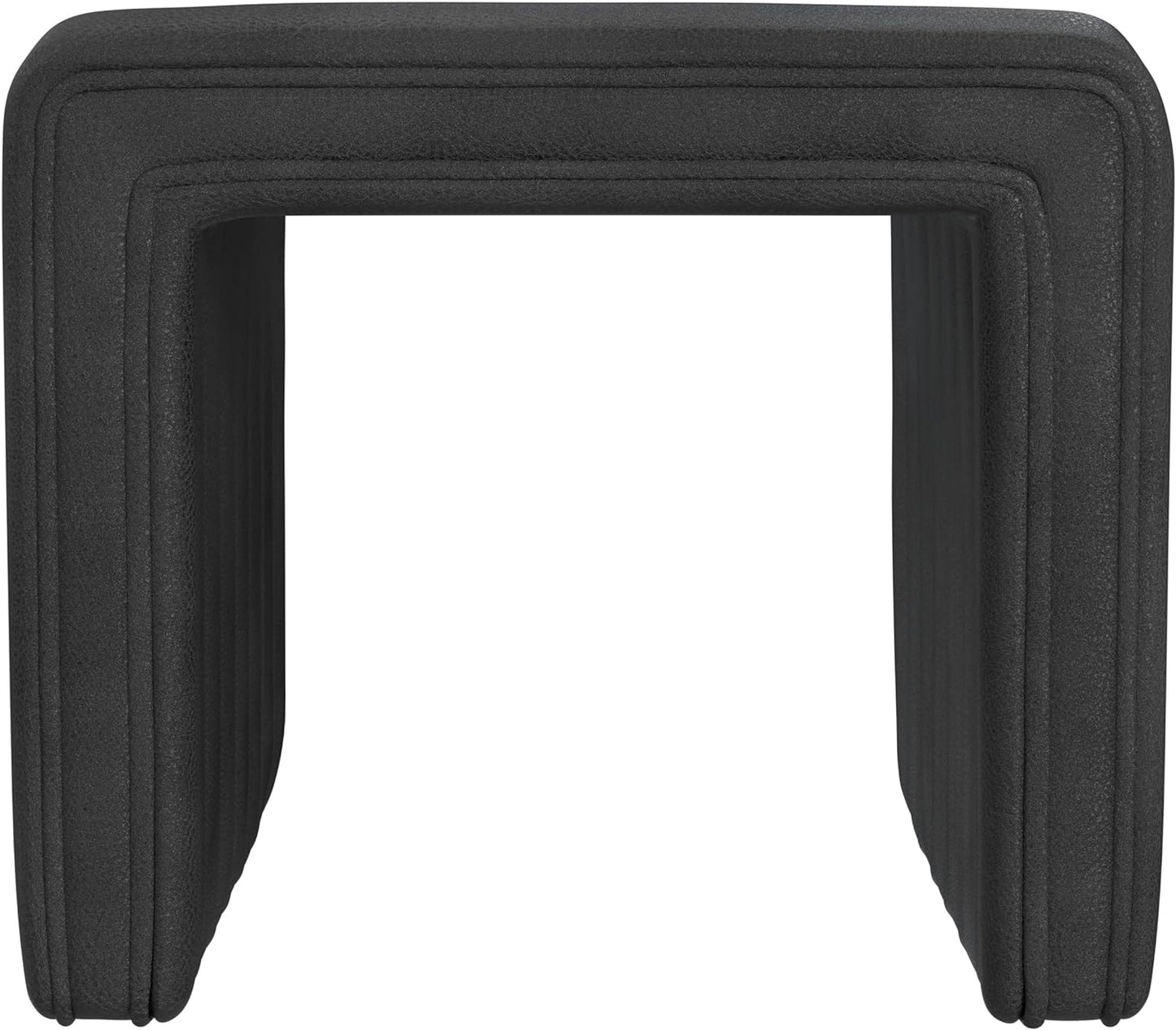 HomePop Modern Channel Tufted Ottoman Home Décor|Ottoman for Living Room & Bedroom - Cream Boucle