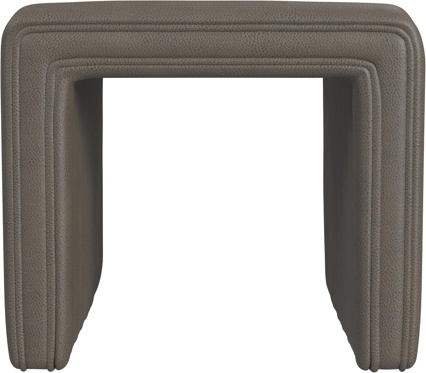 HomePop Modern Channel Tufted Ottoman Home Décor|Ottoman for Living Room & Bedroom - Cream Boucle
