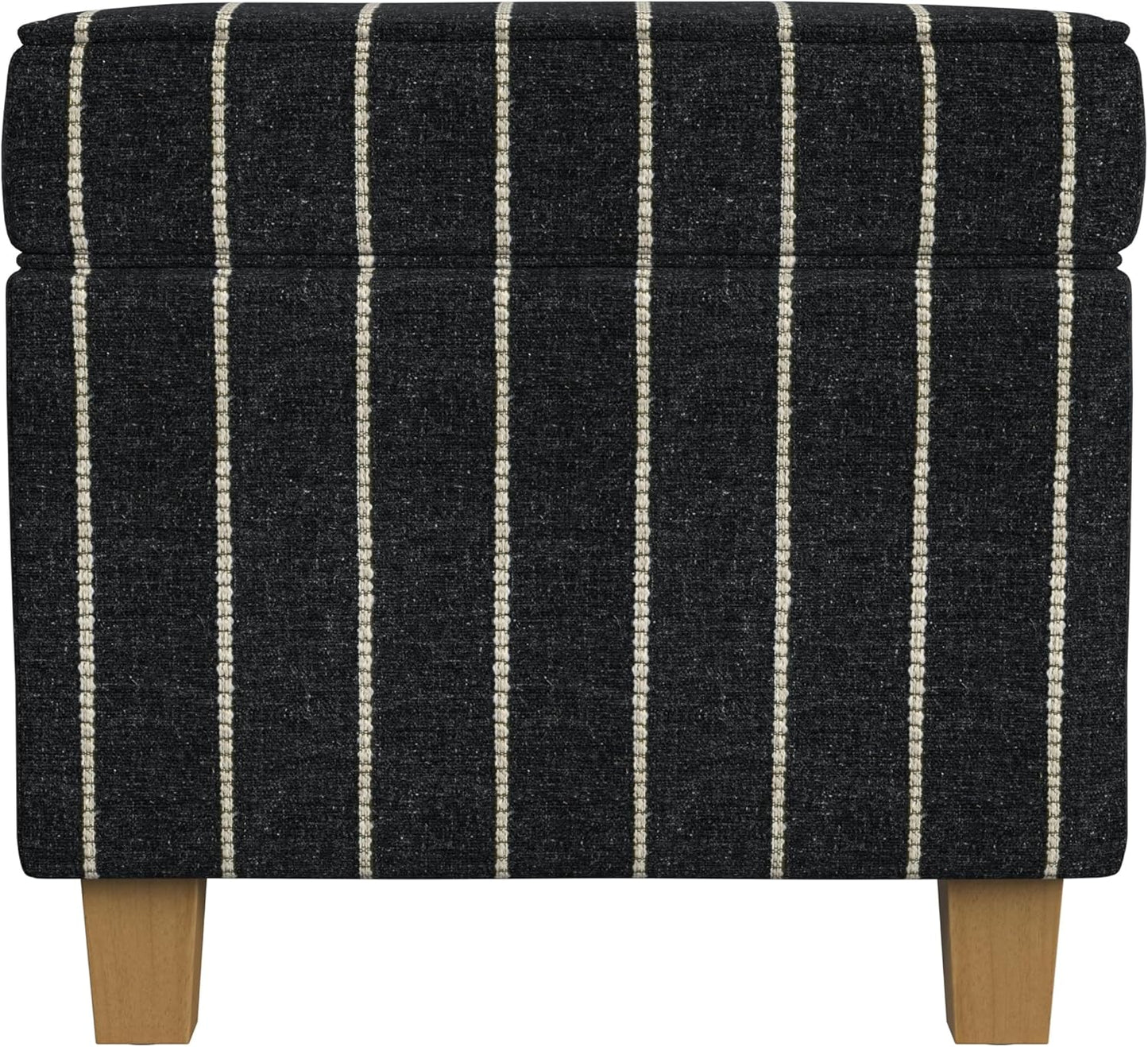 HomePop Leatherette Tufted Square Storage Ottoman with Hinged Lid, Brown Small