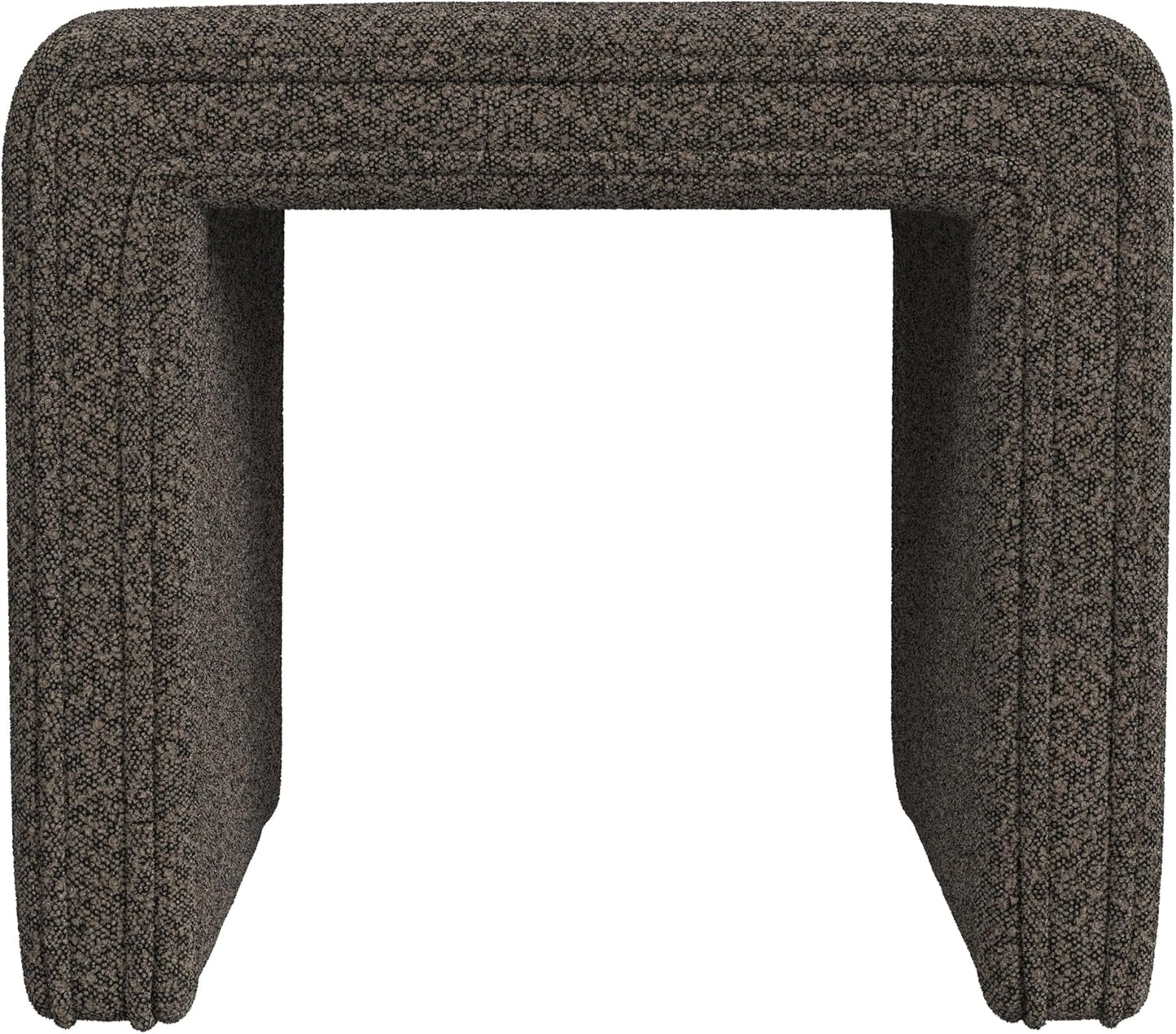 HomePop Modern Channel Tufted Ottoman Home Décor|Ottoman for Living Room & Bedroom - Cream Boucle