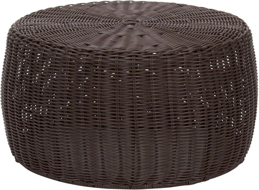 Household Essentials ML-5005 Resin Wicker Footstool Ottoman | Brown(16"D x 16"W x 9"H)